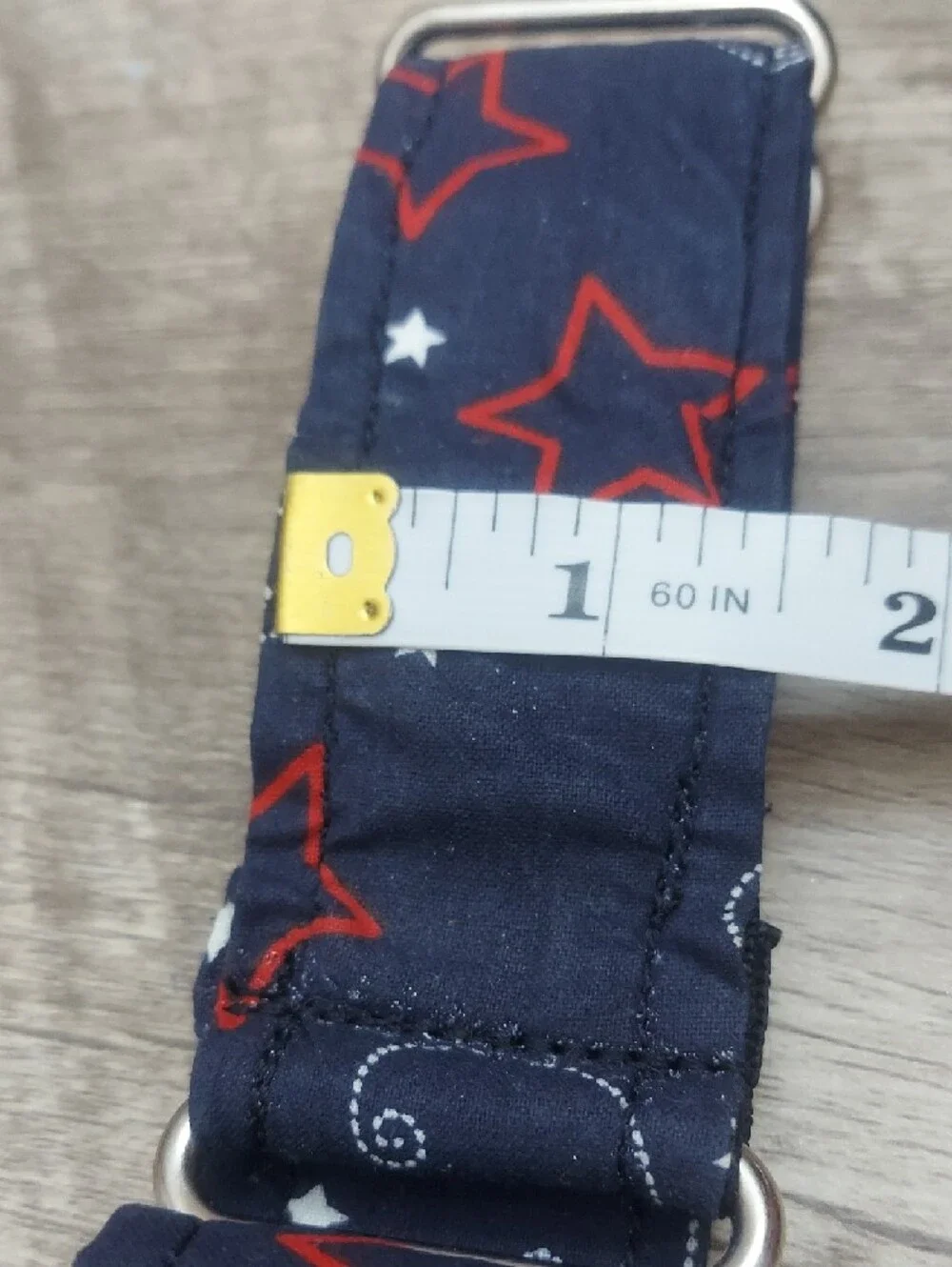 Custom Martingale Dog Collar Fourth of July Patriotic Stars Navy Whippet 1.5